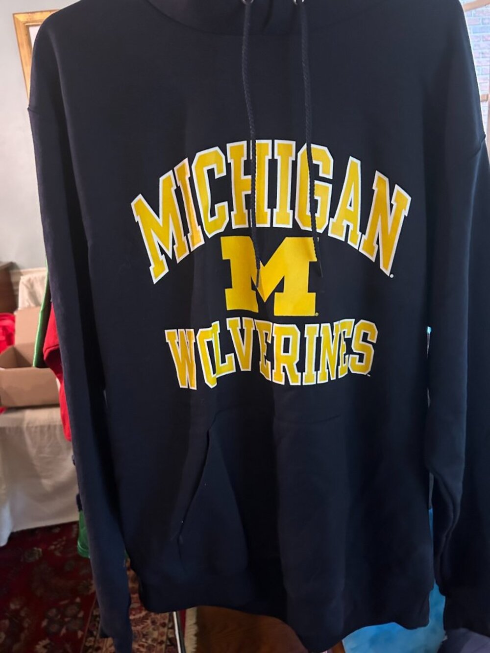 Champion Michigan Wolverines Navy Pullover Hoodie L